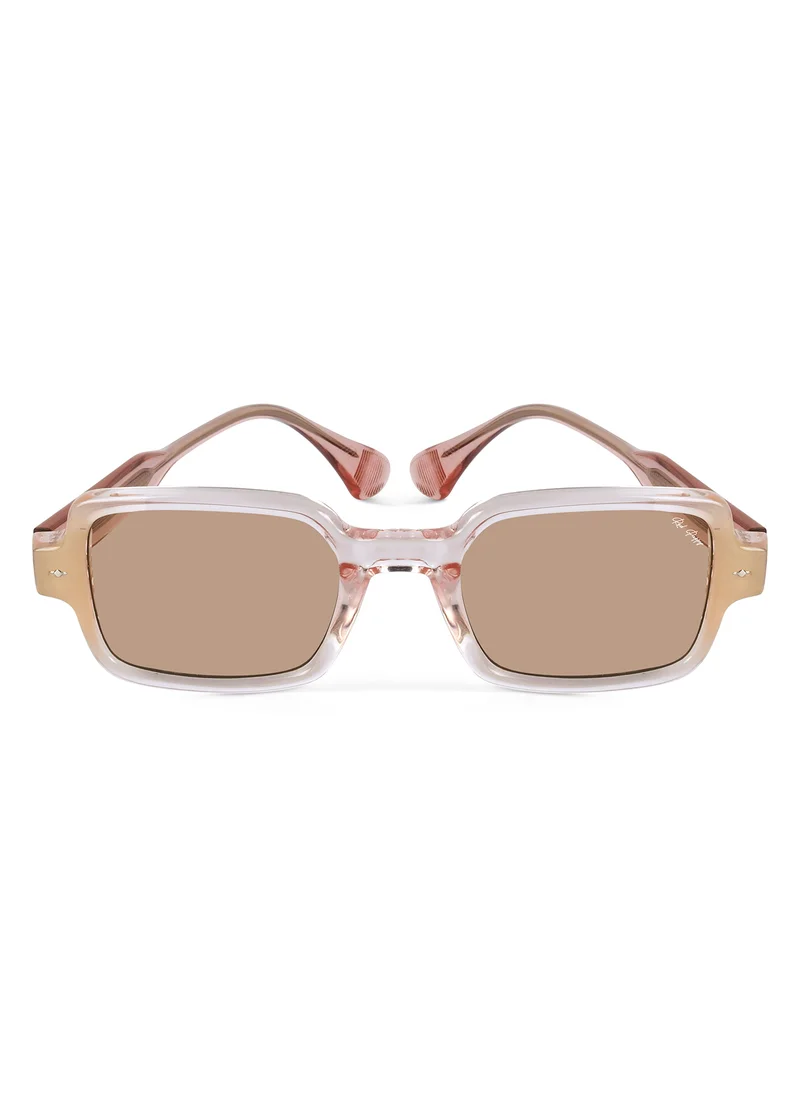 Woggles Red Pappy Crescendo Brown Rectangle Sunglasses