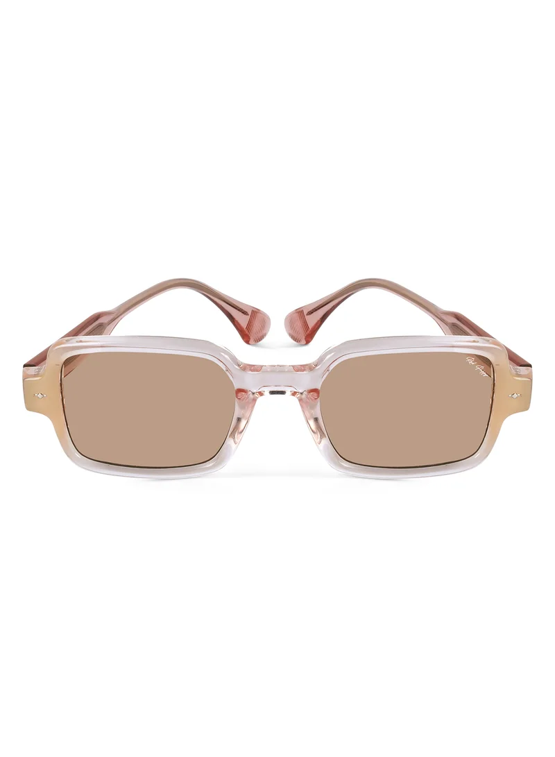 Woggles Red Pappy Crescendo Brown Rectangle Sunglasses