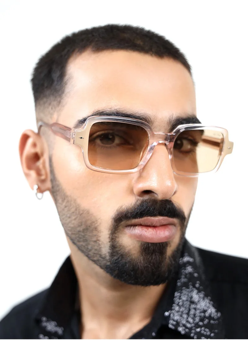 Woggles Red Pappy Crescendo Brown Rectangle Sunglasses