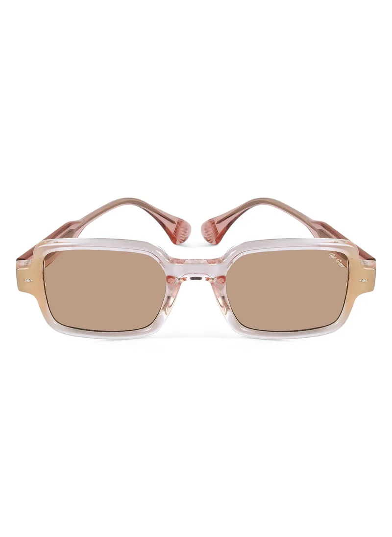 Woggles Red Pappy Crescendo Brown Rectangle Sunglasses