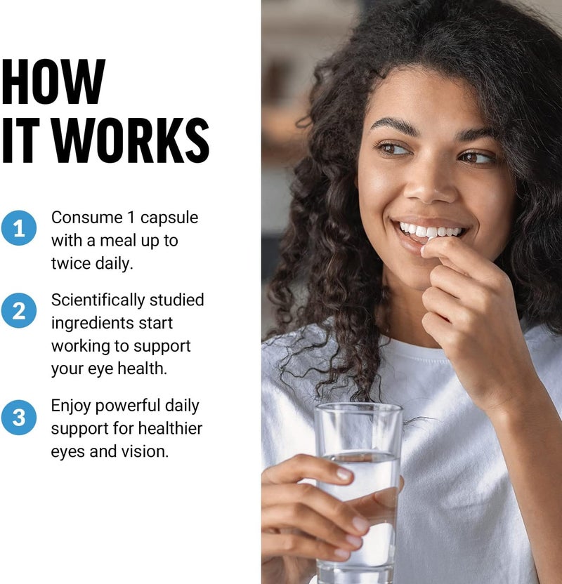 Force Factor فيتامينات العين الكاملة من FORCE FACTOR بقوة سريرية مع لوتين وزياكسانثين لدعم الرؤية ووظيفة العين وحماية الضوء الأزرق - مكملات صحة العين للبالغين 60 كبسولة - Image 4