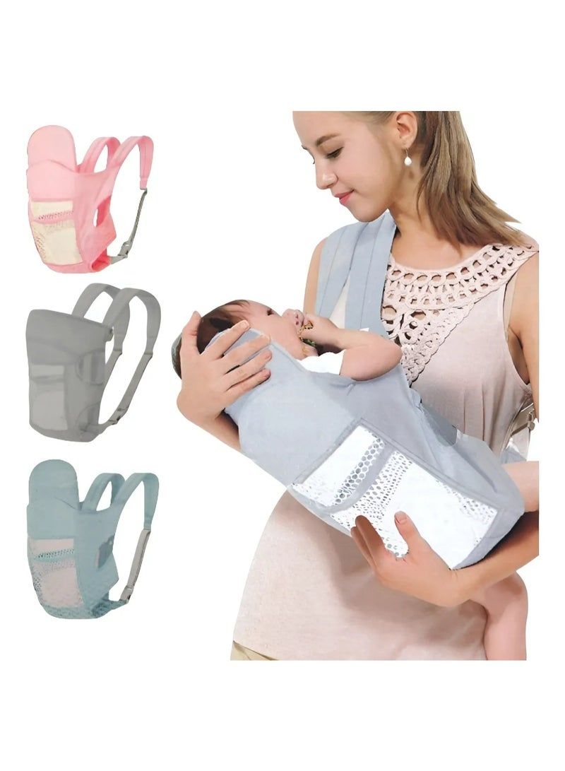 Baby Carrier Baby Travel Carrier Wrap – Adjustable & Comfortable Baby Carrier (3–30 Months), Pink - Image 2