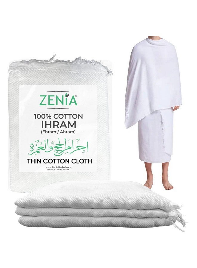 zenia قماش إحرام زينيا 100% قطن (أحرام/إحرام) للحج والعمرة - قماش قطن رقيق خفيف الوزن - 1.8 رطل - 46 بوصة × 92 بوصة - Image 1