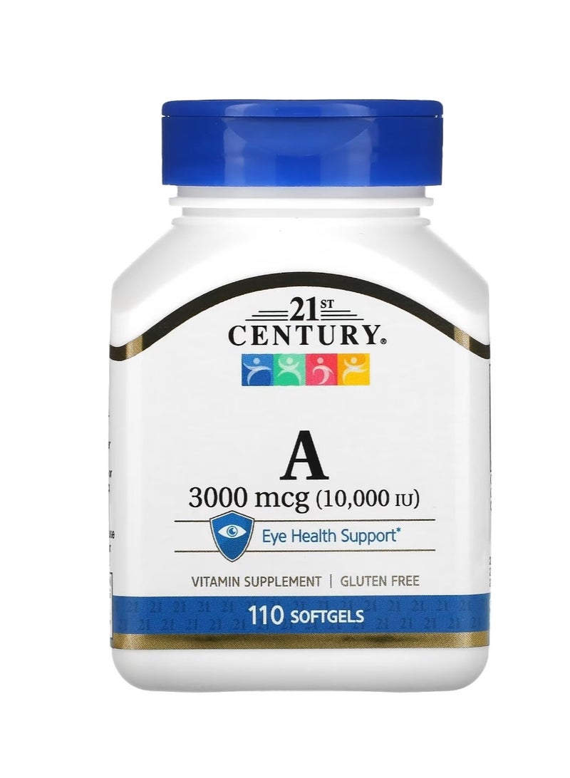 21st Century Vitamin A 3,000 mcg (10,000 IU) 110 Softgels - Image 1