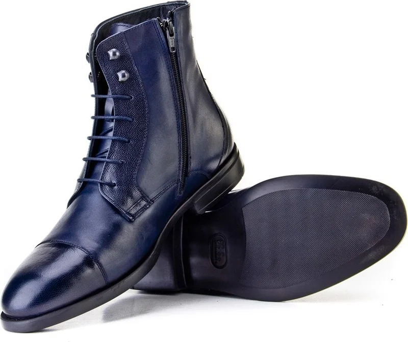 Cabani Men's Xlight Sole Zippered Casual Boots 387E1208 Black
