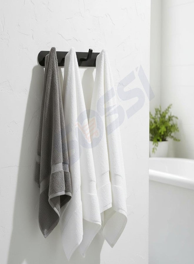 SOSSI علاقة ملابس SOSSI ذات 4 دبابيس، قضيب خطاف مثبت على الحائط مع 4 خطافات للحمام/المطبخ/حامل المفاتيح، علاقة ملابس/مناشف من الفولاذ المقاوم للصدأ، عبوة من قطعتين (أسود مطفي) - Image 2