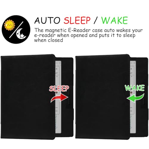 GOVTVA Double Stand Case for 7'' Onyx Boox Go 7 / Boox Tablet Go Color 7 (Gen II/Gen I 2025/2024) /Boox Page Cover with Elastic Pen Holder/Auto Sleep&Wake/Double Hand Strap (Black) - Image 5