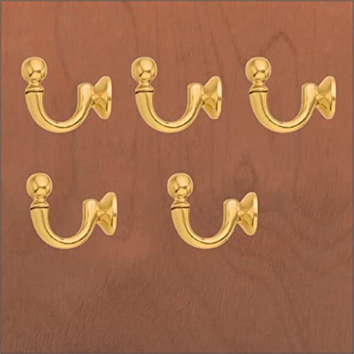 CARBON Pure Brass Wall Hanger Hook Hanging Bell Diya Bathroom Cloth Hooks Wall Hooks Rail for Hanging Swings and Keys Hook for Decoration - Pack of 2 (Colour- Gold, 300grams) - Image 4