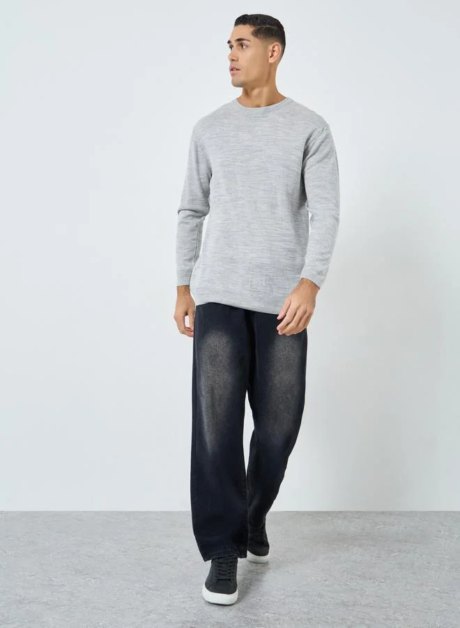 Styli Grey Knit Regular Fit Sweater