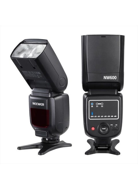 NEEWER NW600 Flash Speedlite Compatible with Canon Nikon Panasonic Olympus Pentax Fujifilm Sony DSLR and Mirrorless Cameras with Standard Hot Shoe, GN40 On Camera Flash with Manual, S1/S2 Slave Mode