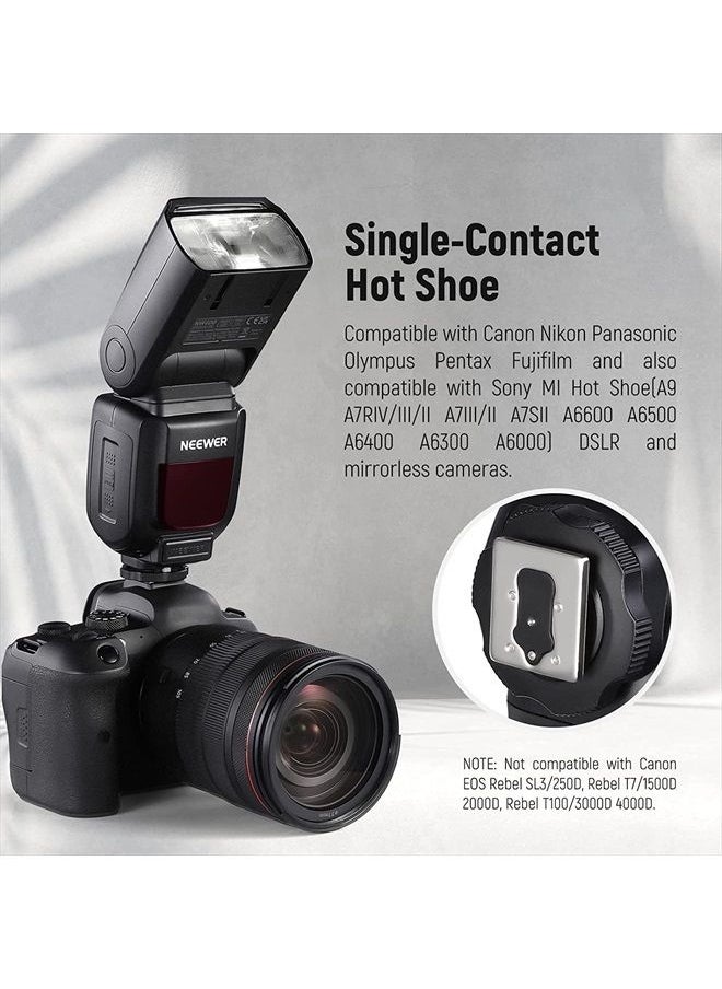 Neewer - NEEWER NW600 Flash Speedlite Compatible with Canon Nikon Panasonic Olympus Pentax Fujifilm Sony DSLR and Mirrorless Cameras with Standard Hot Shoe, GN40 On Camera Flash with Manual, S1/S2 Slave Mode - Image 1