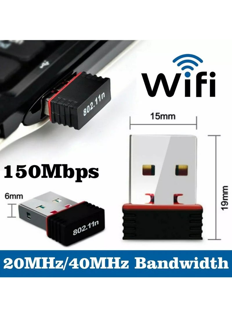 فلوينغ - محول واي فاي لاسلكي USB صغير 150 ميجابت في الثانية USB 2.0 802.11b/g/b 2.4 جيجا هرتز LAN جهاز استقبال محول شبكة الإنترنت - Image 1