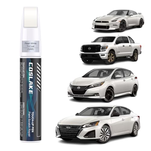 COSLAKE Car Touch Up PaintPearl White TriCoatQAB for Nissan Car Paint Scratch Repair Kit Quick Easy Solution to Repair 2 in 1 Scratch Remover Pen with 2PCS Disposable Micro Applicators - Image 1