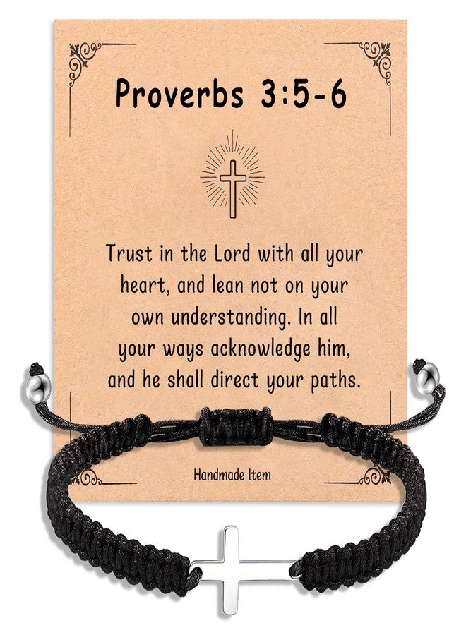 Korotho Bible Verse Religious Cross Bracelet for Men Women, Bible Gifts Inspirational Bracelet Christian Cross Faith Bracelets For Birthday Christmas Gifts for Son Nephew (Proverbs) - Image 1