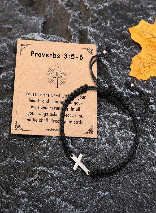 Korotho Bible Verse Religious Cross Bracelet for Men Women, Bible Gifts Inspirational Bracelet Christian Cross Faith Bracelets For Birthday Christmas Gifts for Son Nephew (Proverbs) - Image 4