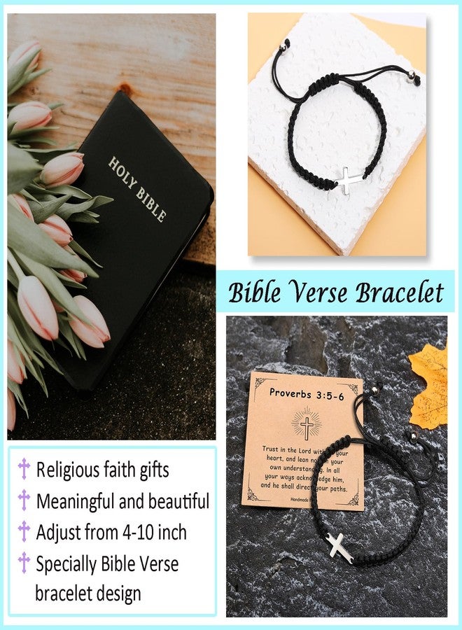 Korotho Bible Verse Religious Cross Bracelet for Men Women, Bible Gifts Inspirational Bracelet Christian Cross Faith Bracelets For Birthday Christmas Gifts for Son Nephew (Proverbs) - Image 2