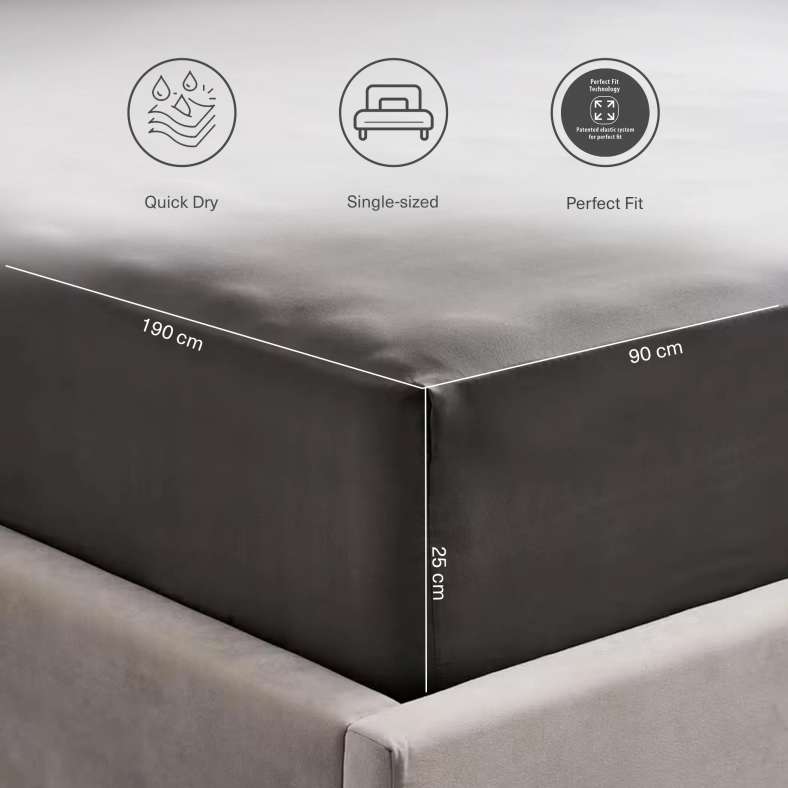 Pan Home ملاءة سرير مفرد رمادية للاستخدام اليومي - Image 4