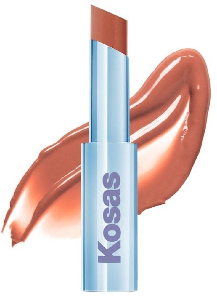 Kosas Wet Stick Moisturizing Shiny Sheer Lipstick with Ceramides Papaya Treat - Warm Peachy Beige 3g - Image 1