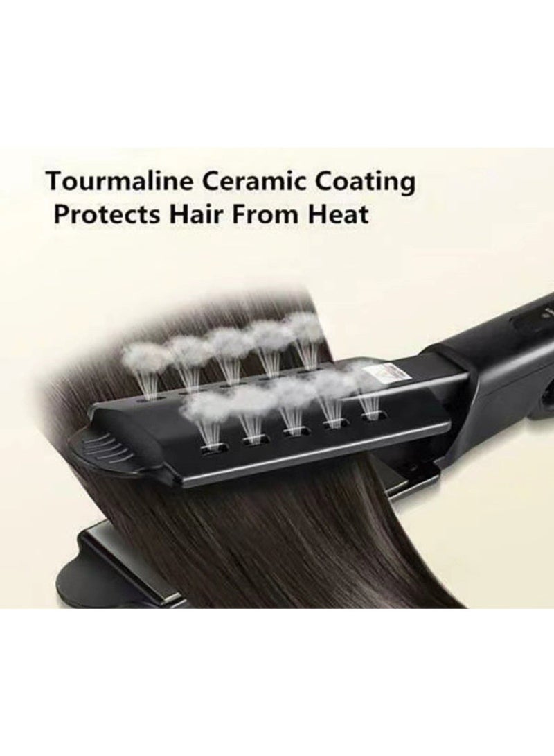 Ceramic Tourmaline Ionic Flat Iron Hair Straightener, 4 temperature settings 160°C-220°C, Black - Image 1
