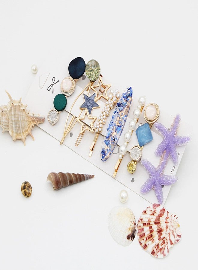 SNAPCOM Hair Clips use for girls Women Pearl Hair Clips Handmade Hair Barrettes Birthday Gift Hair Fashion Style Pearl Rhinestone Metal Hair Clips Fancy Hair Clips (set of 8 pcs) - Image 5