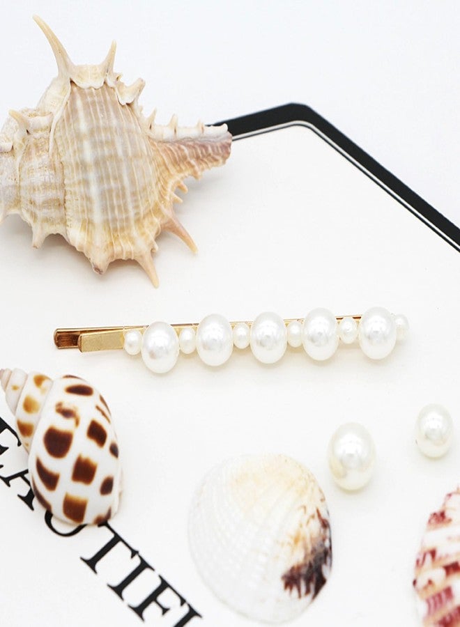 SNAPCOM Hair Clips use for girls Women Pearl Hair Clips Handmade Hair Barrettes Birthday Gift Hair Fashion Style Pearl Rhinestone Metal Hair Clips Fancy Hair Clips (set of 8 pcs) - Image 3