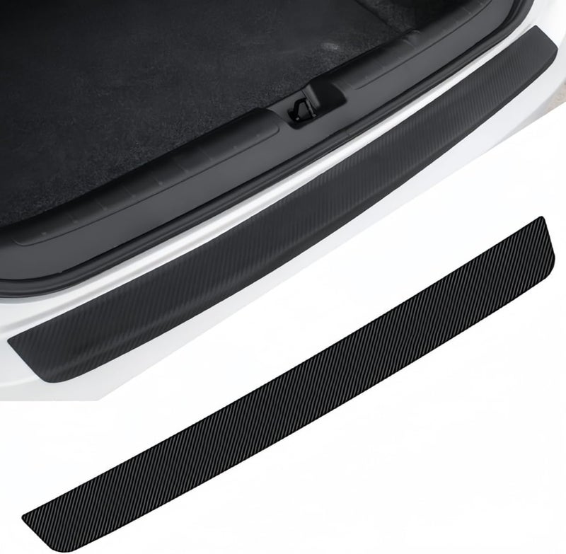 Rear Bumper Guard Compatible with Hyundai Elantra 2017-2020 Carbon Fiber Trunk Scuff Plate Protector Rear Sill Guard Scratch Resistant Tailgate Entry Cover - Image 1