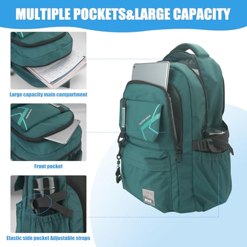 ZHIERNA School Backpack for Men, laptop backpack Elementary Middle High Bookbags for Teens Boys Waterproof Lightweight Casual Daypack(Dark Green) - Image 3