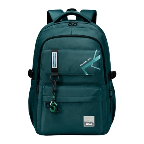 ZHIERNA School Backpack for Men, laptop backpack Elementary Middle High Bookbags for Teens Boys Waterproof Lightweight Casual Daypack(Dark Green) - Image 1