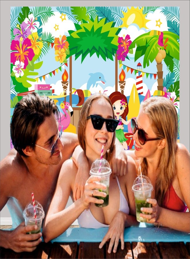 Party Baazaar Aloha Theme Backdrop | Birthday Banner for Decoration | Decoration Backdrop Cloth Curtain (Pack of 1, Size: 5x4 Feet) - Image 5