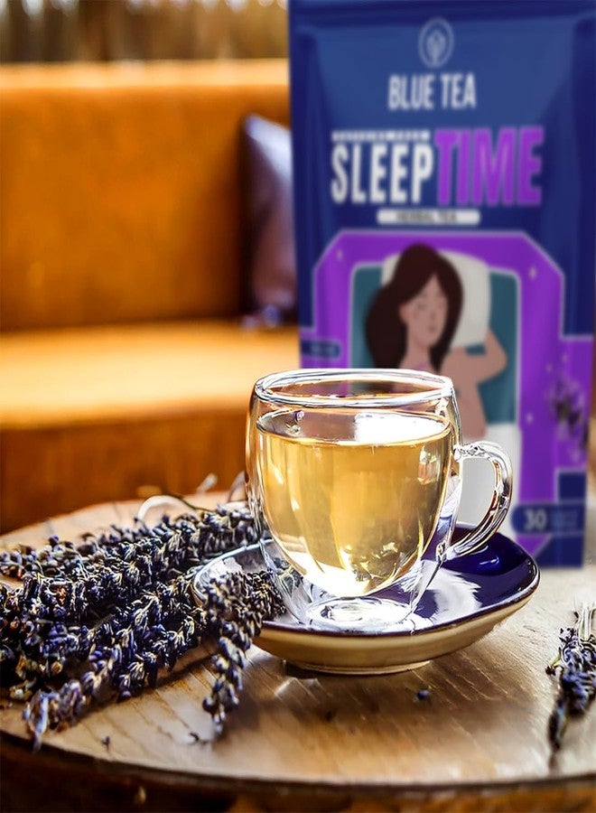 BLUE TEA - Sleep Time Tea - 30 Count - Plant Based Tea Bag | Perfect for Sleep Time | Helps with Insomnia, Snoring - Supports Deep Relaxation - Relieve Stress | Caffeine Free - Gluten Free | Chamomile - Image 4