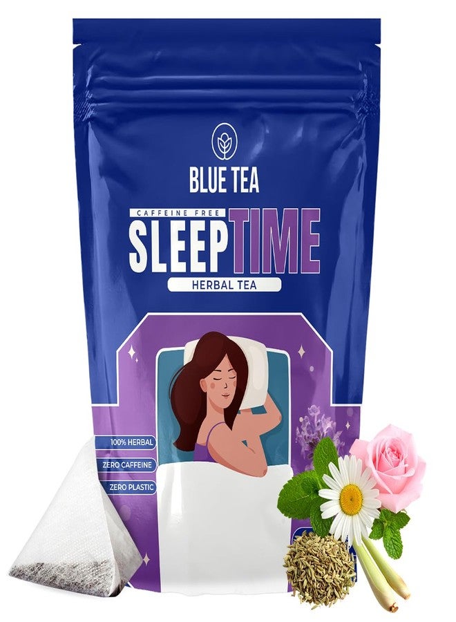 BLUE TEA - Sleep Time Tea - 30 Count - Plant Based Tea Bag | Perfect for Sleep Time | Helps with Insomnia, Snoring - Supports Deep Relaxation - Relieve Stress | Caffeine Free - Gluten Free | Chamomile - Image 1