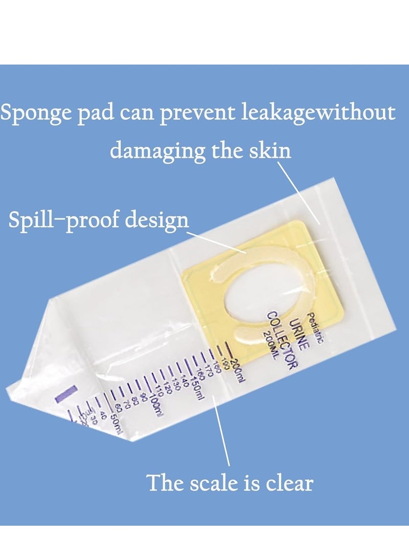 Excefore Paediatric Urine Collection Bags, Sterile, 200 ml, Clear Pee Holder, Disposable Baby Urine Bags Sample Collector, Made of PVC Fil for Kids Urine Collection, 20 Pcs Clear Bag  - Image 5