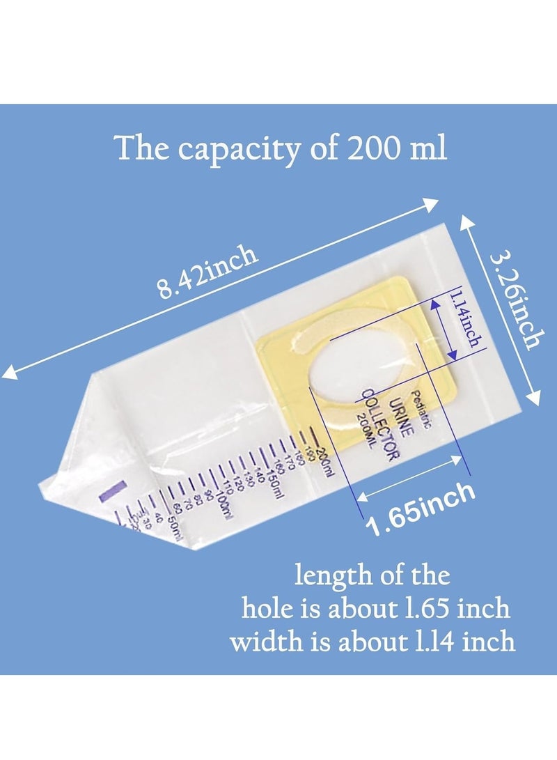 Excefore Paediatric Urine Collection Bags, Sterile, 200 ml, Clear Pee Holder, Disposable Baby Urine Bags Sample Collector, Made of PVC Fil for Kids Urine Collection, 20 Pcs Clear Bag  - Image 3