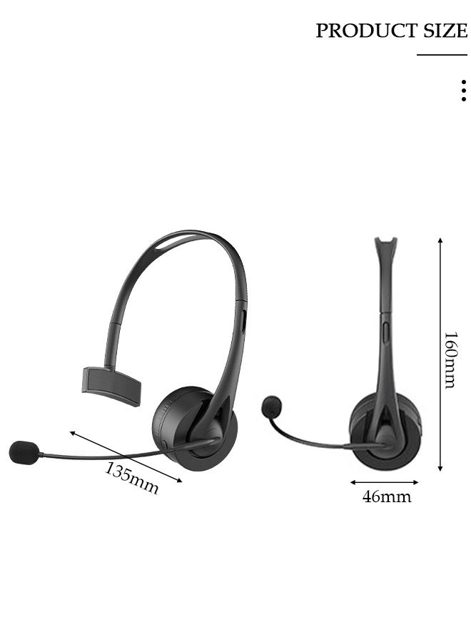 DUNISO Wireless Bluetooth Headset for Business Single Ear  Long Time Talking Headphones with  Boom Mic for Various Conference Software Comfortable Noise Cancelling Headset for PC,Gaming,Call Center,Meeting - Image 2