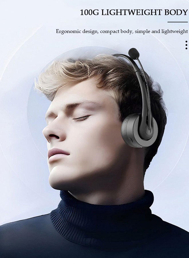 DUNISO Wireless Bluetooth Headset for Business Single Ear  Long Time Talking Headphones with  Boom Mic for Various Conference Software Comfortable Noise Cancelling Headset for PC,Gaming,Call Center,Meeting - Image 4