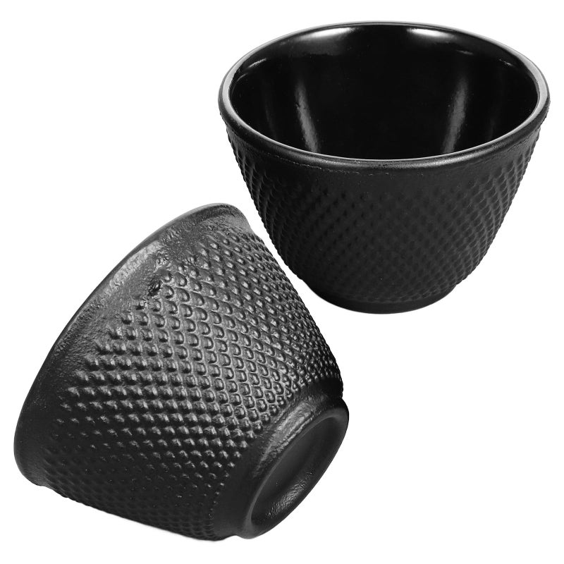 Cast Iron Tea Cup Set of 2 120ml Vintage Japanese Style Retro Mug for Home - Image 2