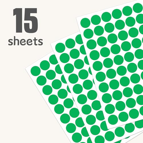 Ouzoustate 1" Green Dot Stickers 1050 PCS Round Circle Stickers Colored Coding Labels - Image 4