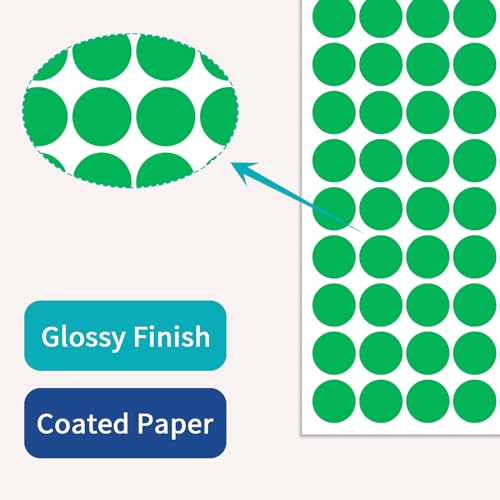 Ouzoustate 1" Green Dot Stickers 1050 PCS Round Circle Stickers Colored Coding Labels - Image 5