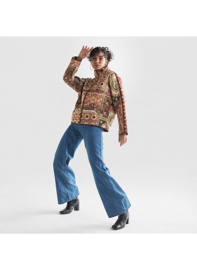 FAV All-Over Print Zip Through Jacket with High Neck and Pockets  - Image 2