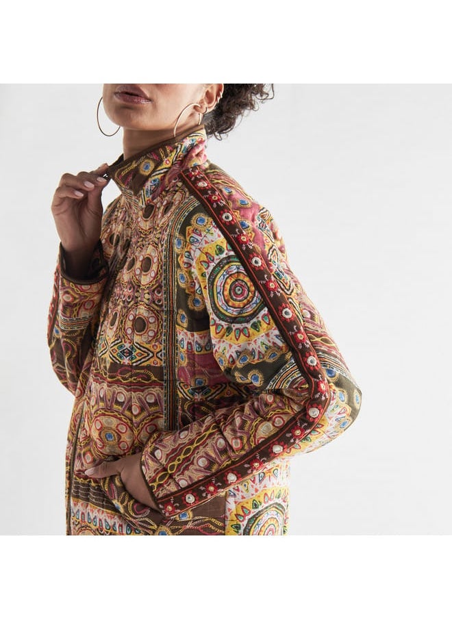FAV All-Over Print Zip Through Jacket with High Neck and Pockets  - Image 4