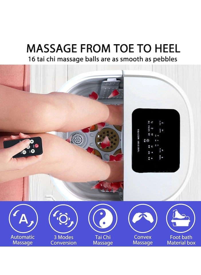 XiuWoo Collapsible Foot Spa Bath Massager with Heat,Electric Rotary Massage Pedicure Feet Soaking Tub, Motorized Shiatsu Massage Balls for Feet Stress Relief - Image 2