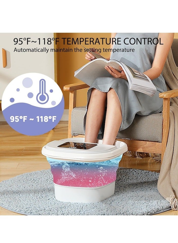 XiuWoo Collapsible Foot Spa Bath Massager with Heat,Electric Rotary Massage Pedicure Feet Soaking Tub, Motorized Shiatsu Massage Balls for Feet Stress Relief - Image 3
