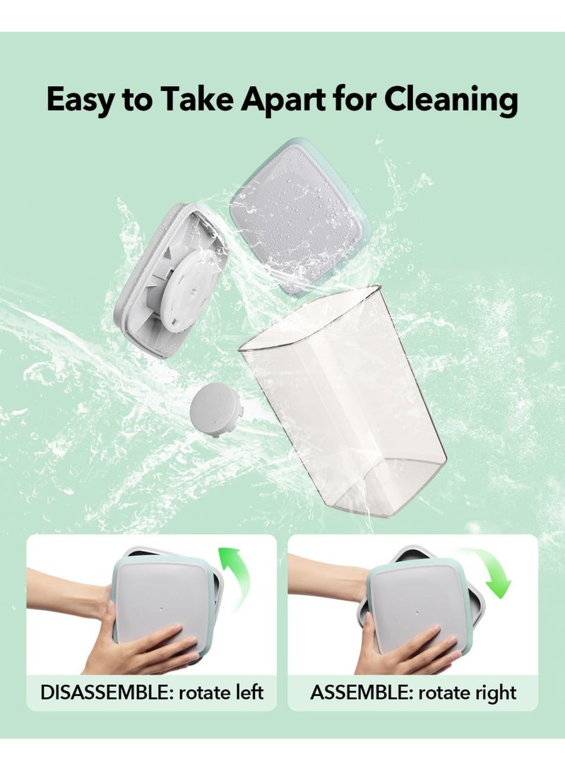 أنكو علبة تخزين طعام فاخرة محكمة الغلق من Ankou، قطعة واحدة، مع غطاء قابل للفتح، خالية من مادة BPA، لتخزين الحبوب والأرز والدقيق والمعكرونة والوجبات الخفيفة، قابلة للتكديس ومتينة، منظم مخزن المطبخ مع مغرفة - Image 3