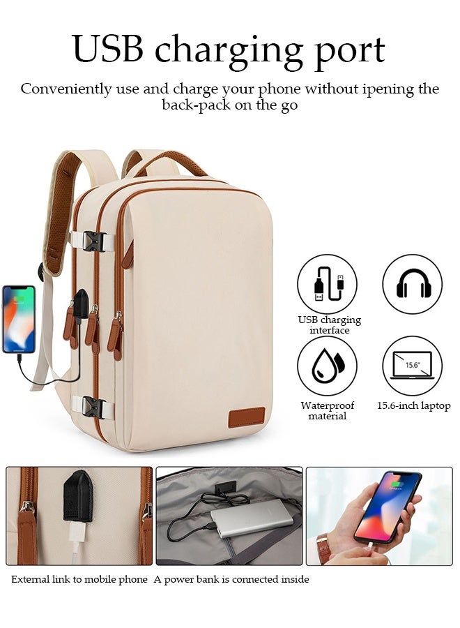 DUNISO Travel Backpack，Multi Functional Waterproof Laptop Backpack，17 Inch Computer Business Backpacks，with USB Charging Port and Adjustable Shoulder Strap，Multi Pocket Design，Unisex，Suitable for Travel, Work, and School Use,30*20*46cm  - Image 4