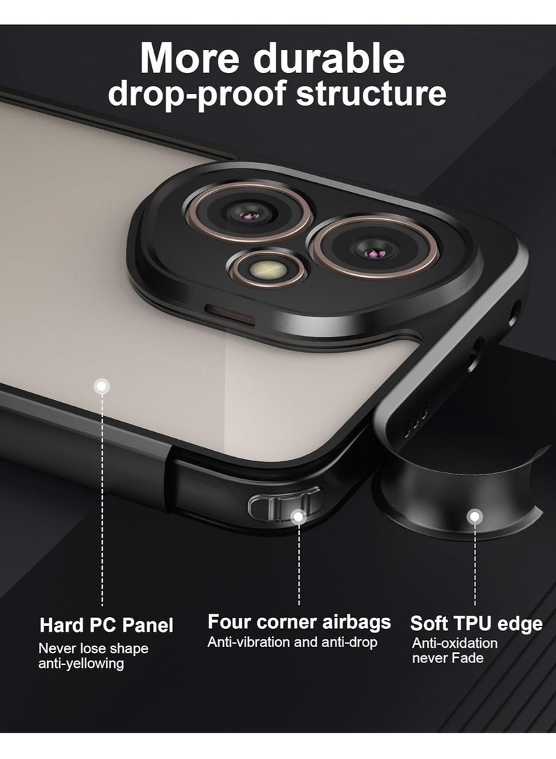 For Honor 400 Case, TPU Bumper + PC Hard Plate Clear Back Cover, Shockproof Protection Mobile Phone Case, Anti-Yellowing Slim Fit Protective Casing (Black Transparent) - Image 5