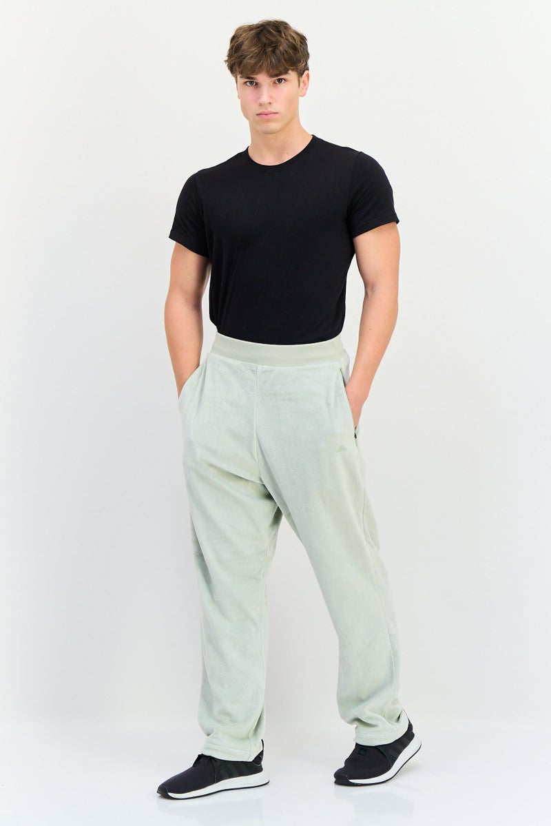 Adidas Men Sportswear Fit Basketball Velour Sweatpants, Sage - Image 2