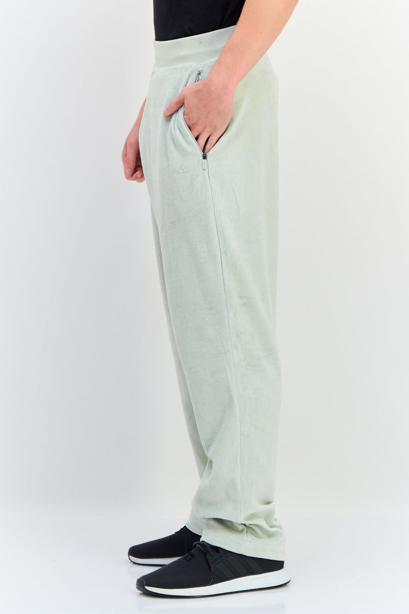 Adidas Men Sportswear Fit Basketball Velour Sweatpants, Sage - Image 4