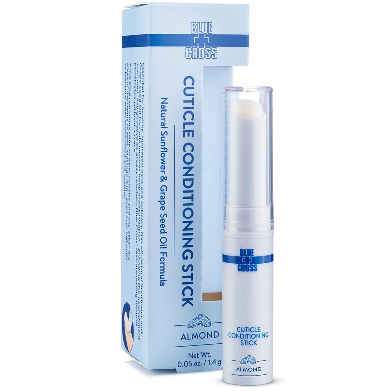 Blue Cross Cuticle Balm Conditioning Stick Scented Cuticle Softener Oil Balm with Nourishing Sunflower  Grape Seed Oil Professional Nail Care Supports Dry  Damaged Cuticles 005oz Almond