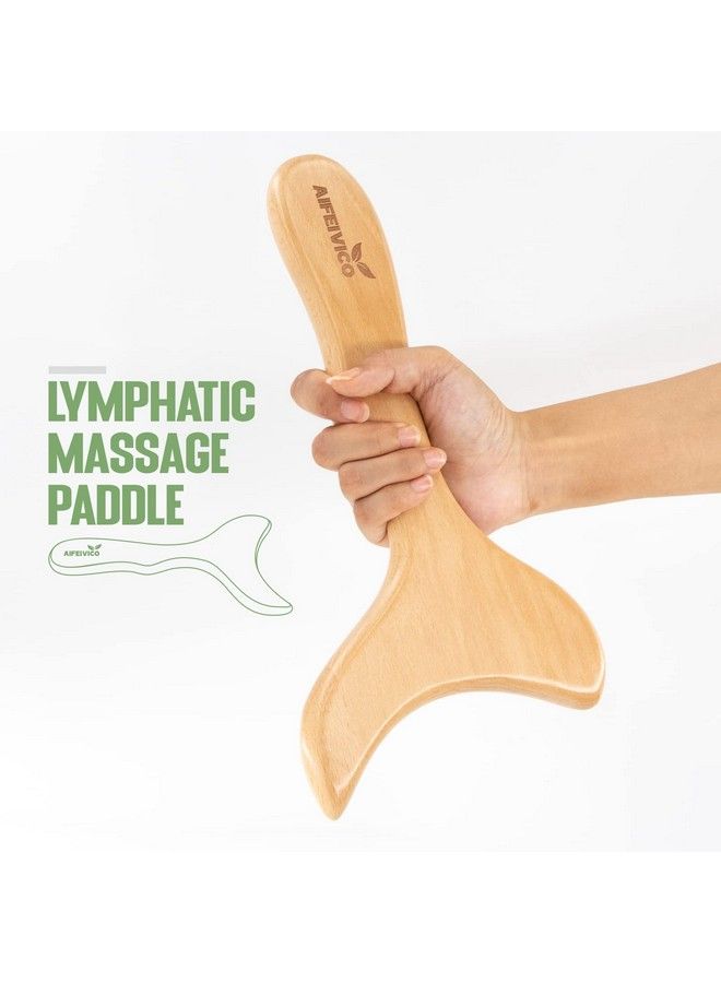 AIFEIVICO Wood Therapy Massage Tools With Dry Brush 2 Kit For Anti Cellulite Lymphatic Drainage Dry Brushing Body Brush Lymphatic Massage Paddle For Maderotherapy Gua Sha (Type2) - Image 5
