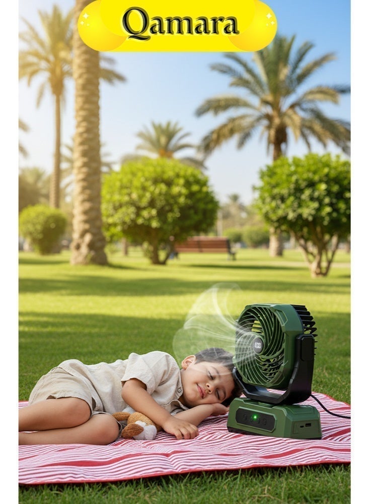 QAMARA 25,000mAh High-Capacity Portable Fan - 30H Long-Lasting Cooling for Outdoor, Desert Camping & Home - Image 3